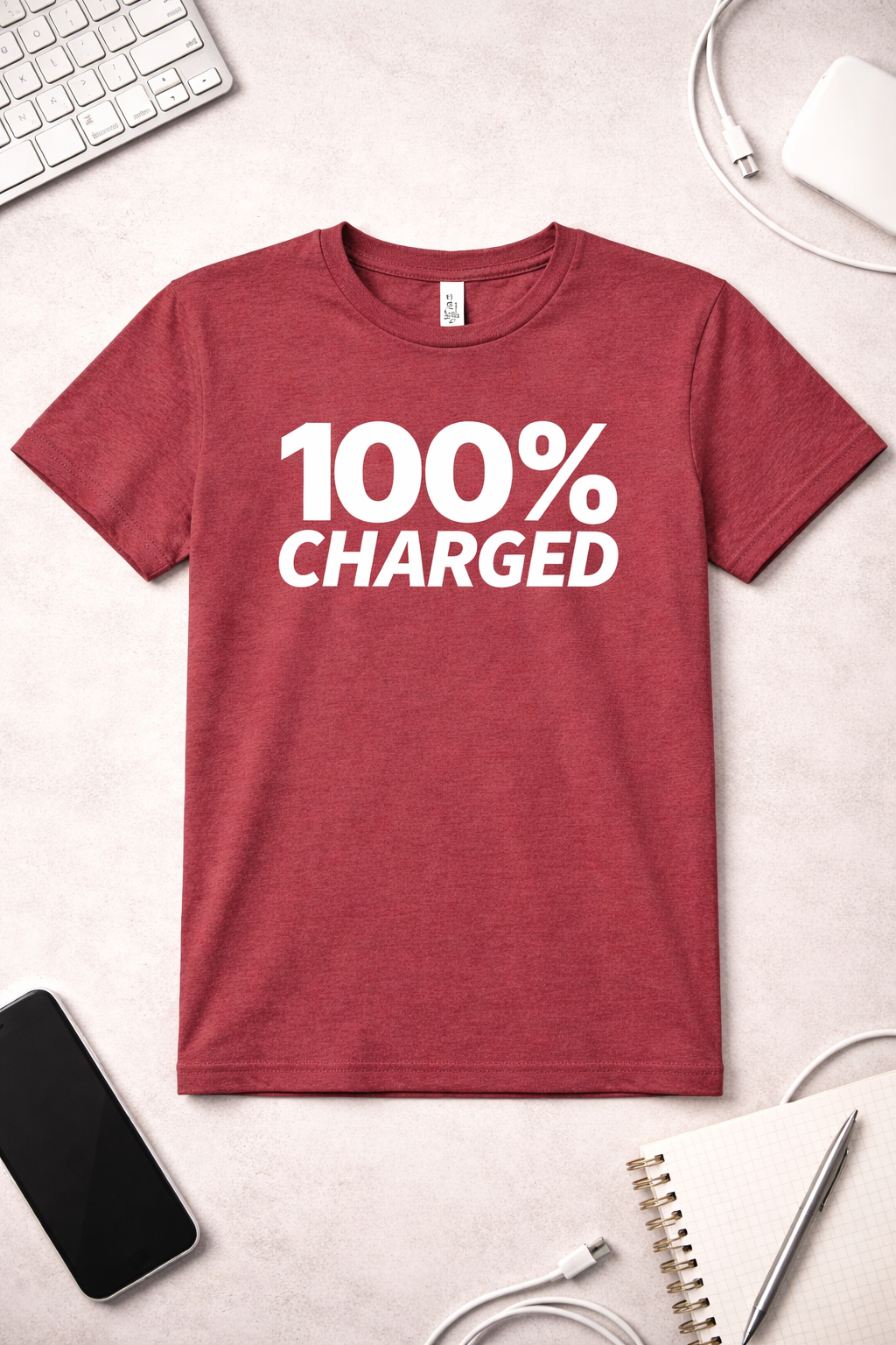 100% Charged T-Shirt — Dark Colors (12 Options)