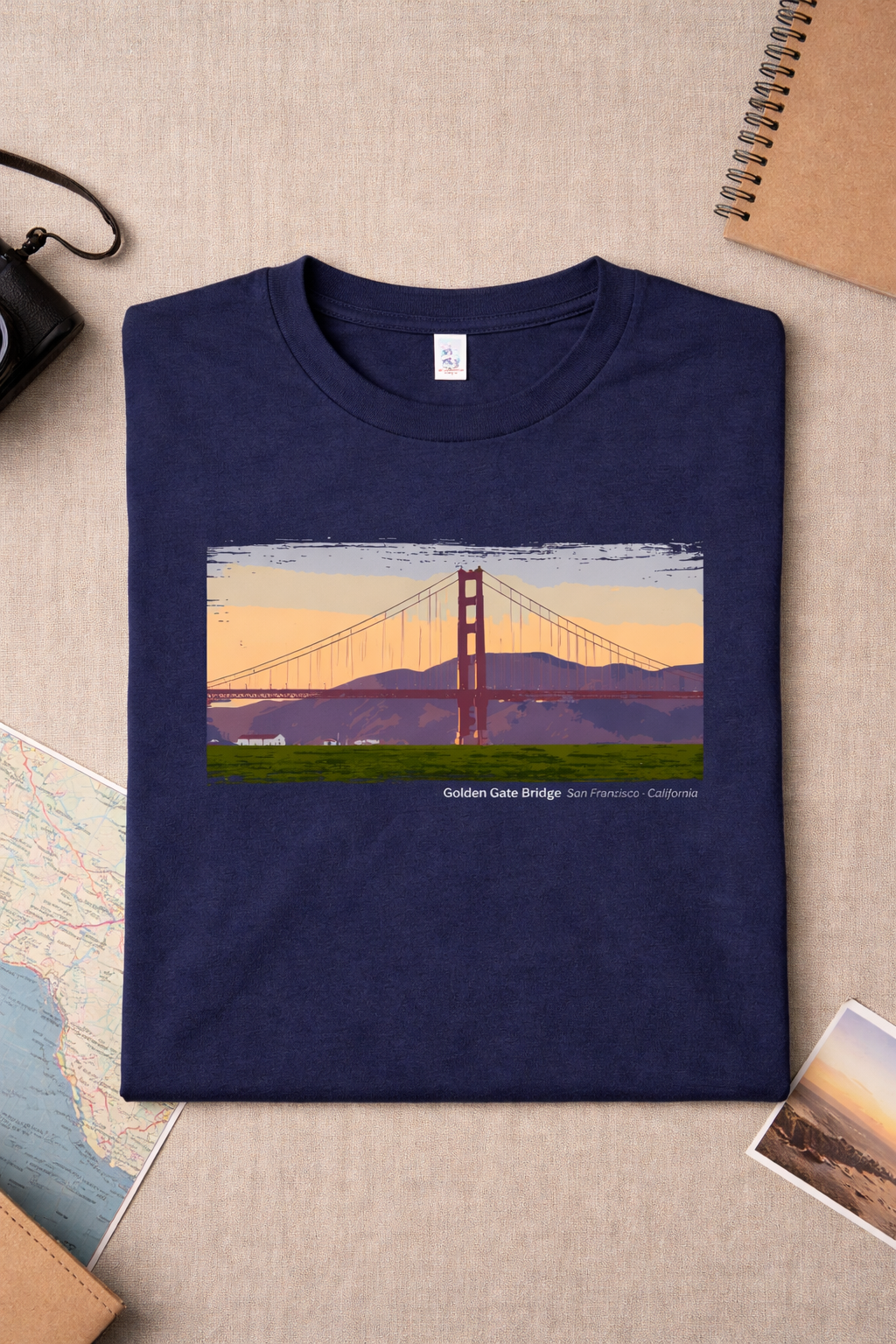 Golden Gate Bridge - Crissy Field View T-Shirt — Dark Colors (12 Options)