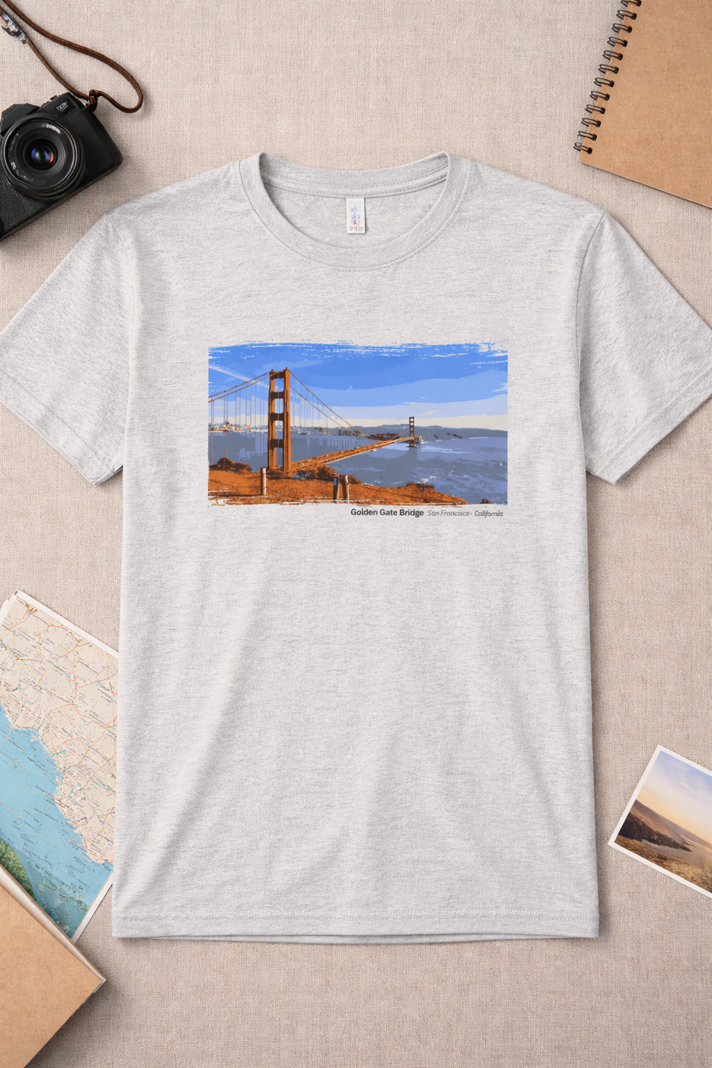 Golden Gate Bridge - Battery Spencer View T-Shirt — Light Colors (12 Options)