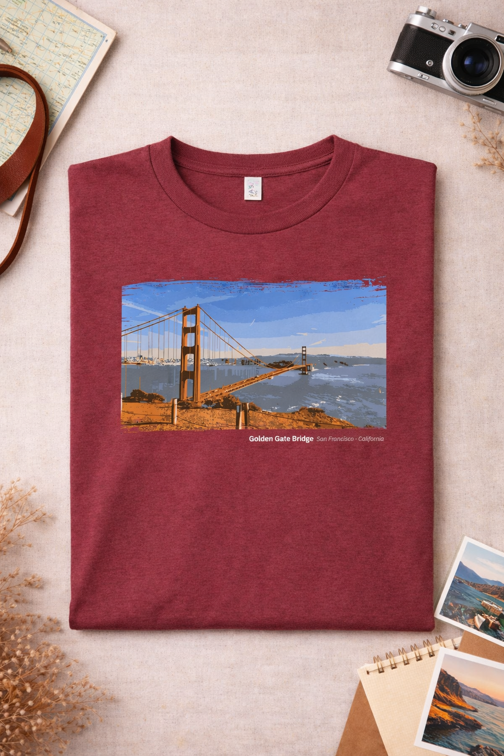 Golden Gate Bridge - Battery Spencer View T-Shirt — Dark Colors (12 Options)