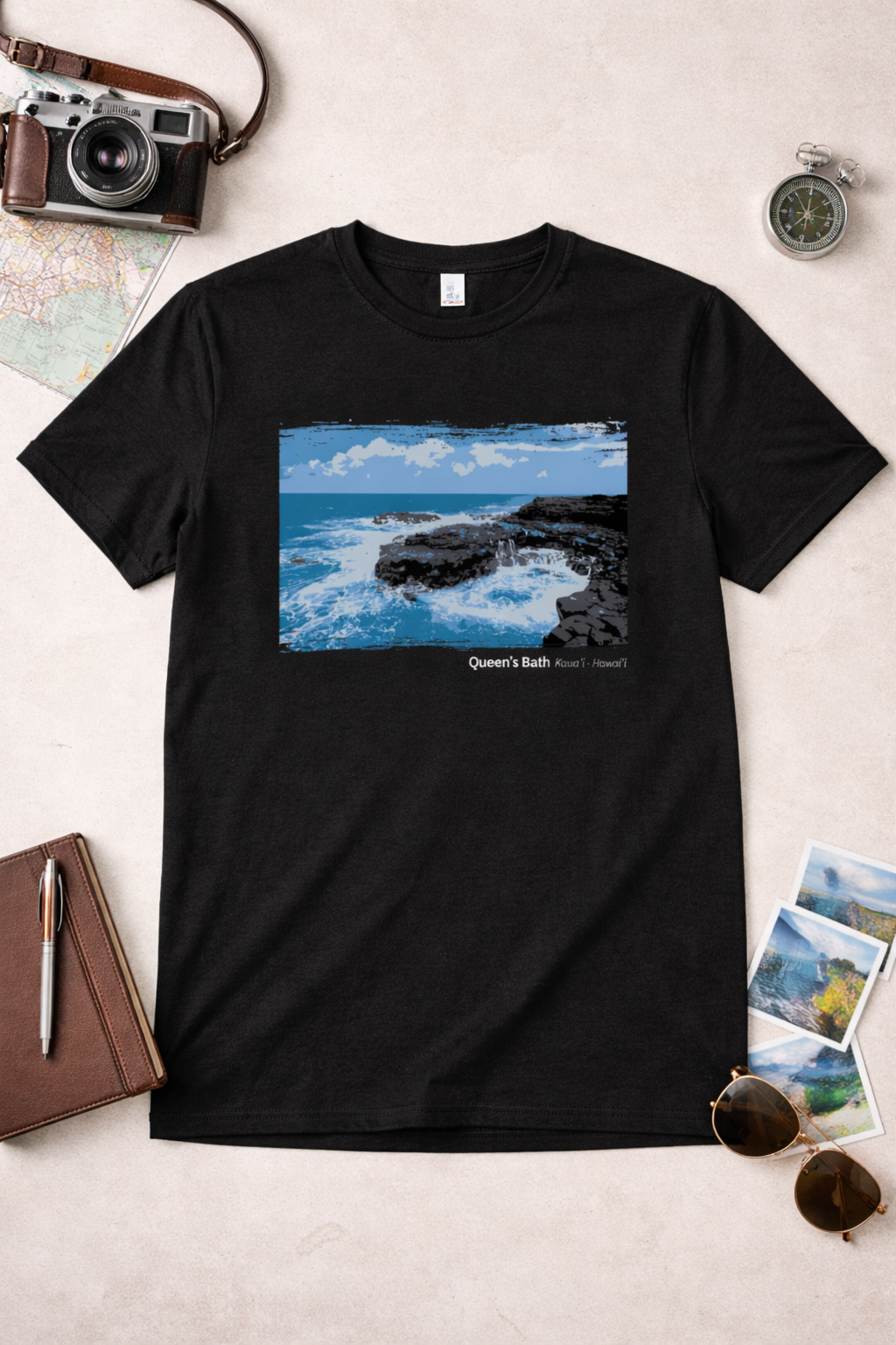 Hawaii Queen's Bath T-Shirt — Dark Colors (12 Options)