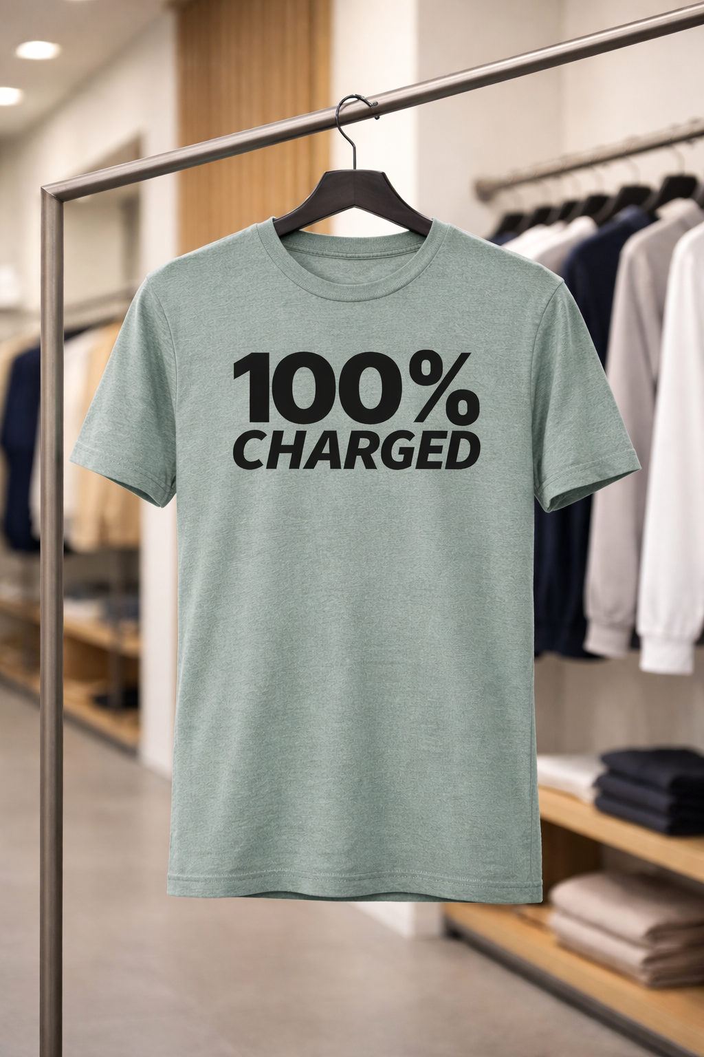 100% Charged T-Shirt — Light Colors (12 Options)