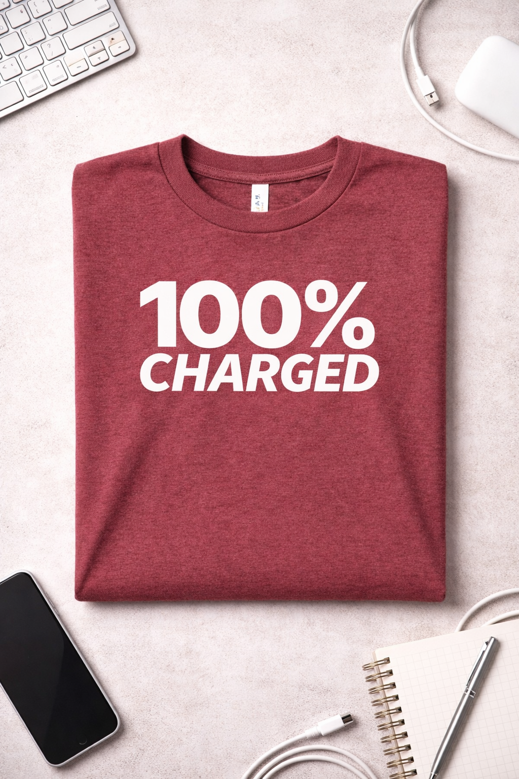 100% Charged T-Shirt — Dark Colors (12 Options)
