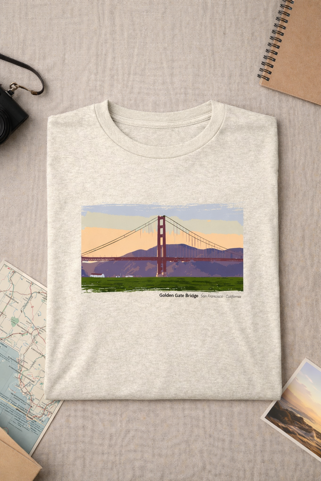 Golden Gate Bridge - Crissy Field View T-Shirt — Light Colors (12 Options)