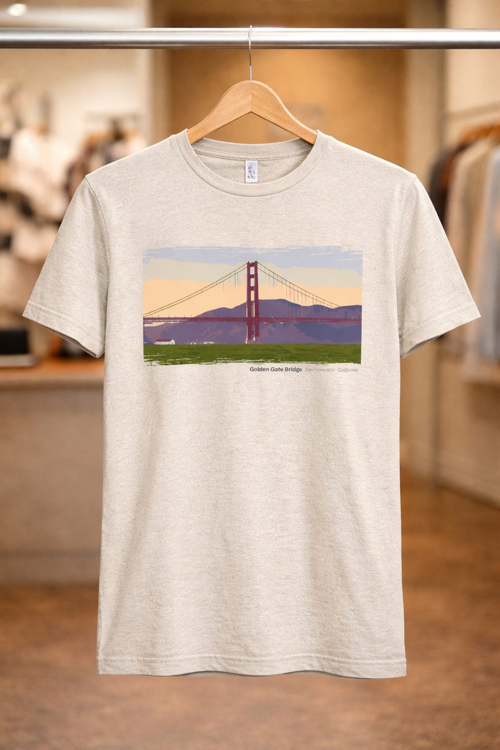 Golden Gate Bridge - Crissy Field View T-Shirt — Light Colors (12 Options)
