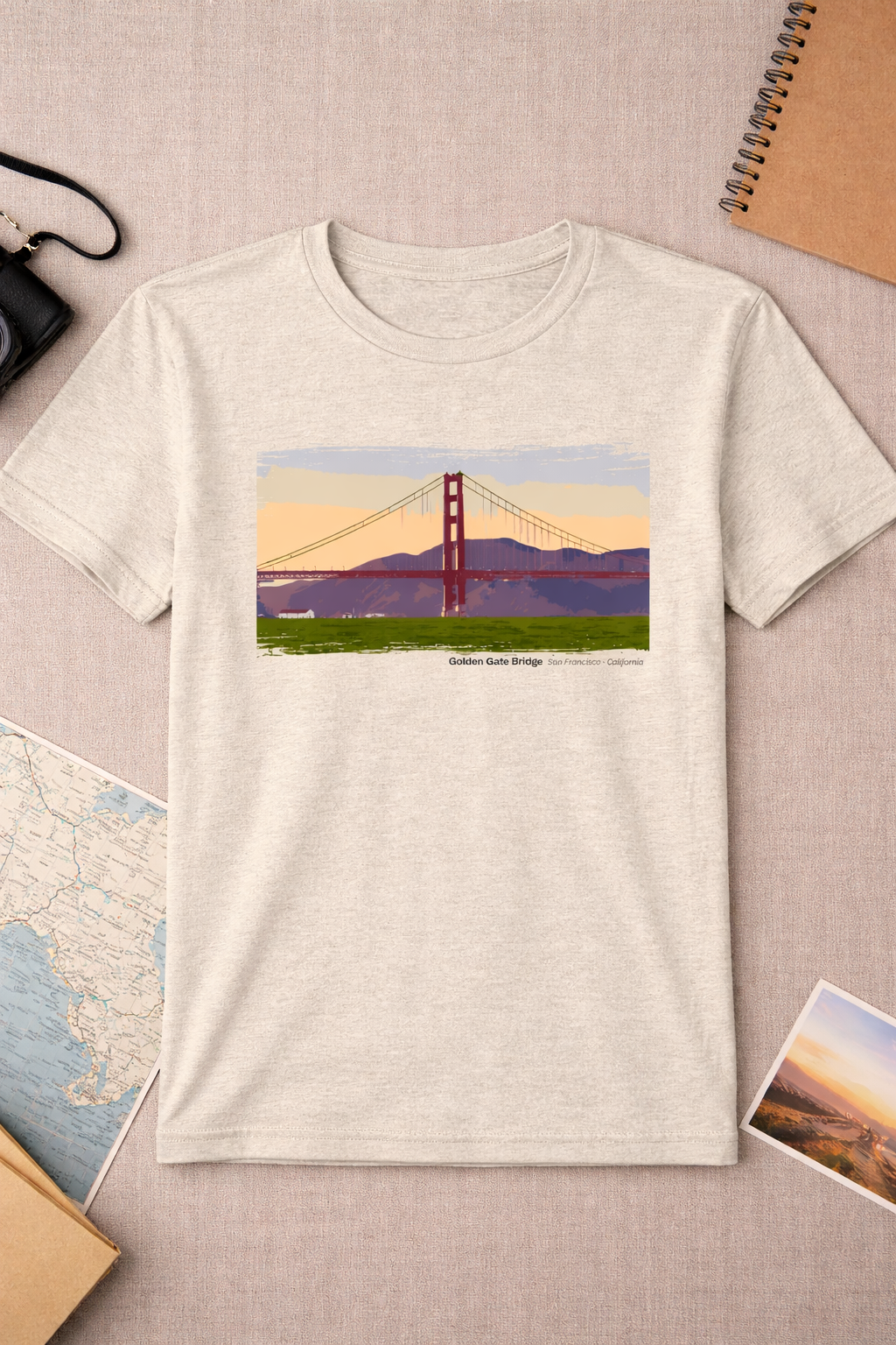 Golden Gate Bridge - Crissy Field View T-Shirt — Light Colors (12 Options)
