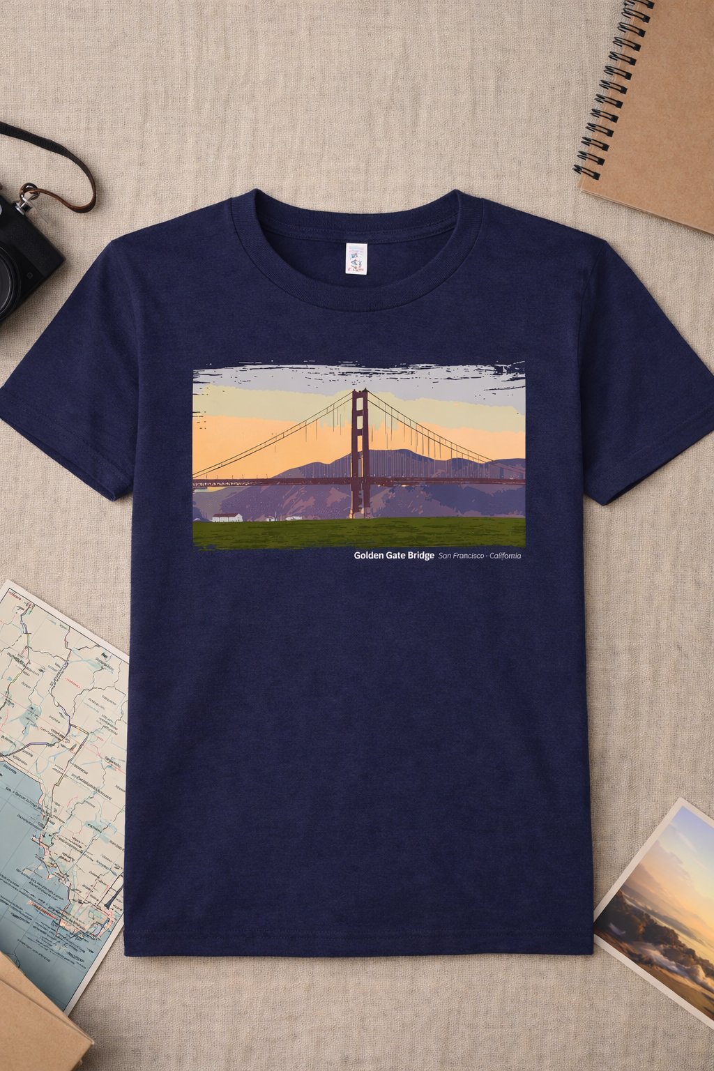 Golden Gate Bridge - Crissy Field View T-Shirt — Dark Colors (12 Options)