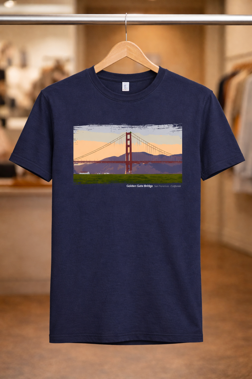 Golden Gate Bridge - Crissy Field View T-Shirt — Dark Colors (12 Options)