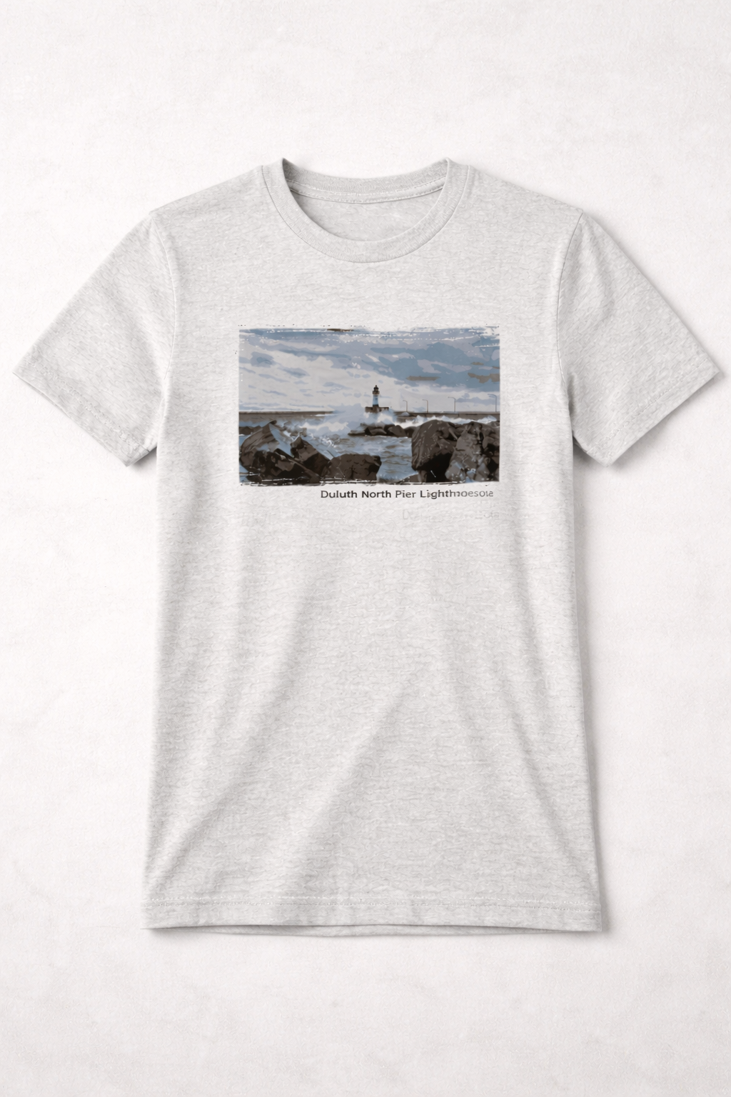 Minnesota North Pier Lighthouse T-Shirt — Light Colors (12 Options)