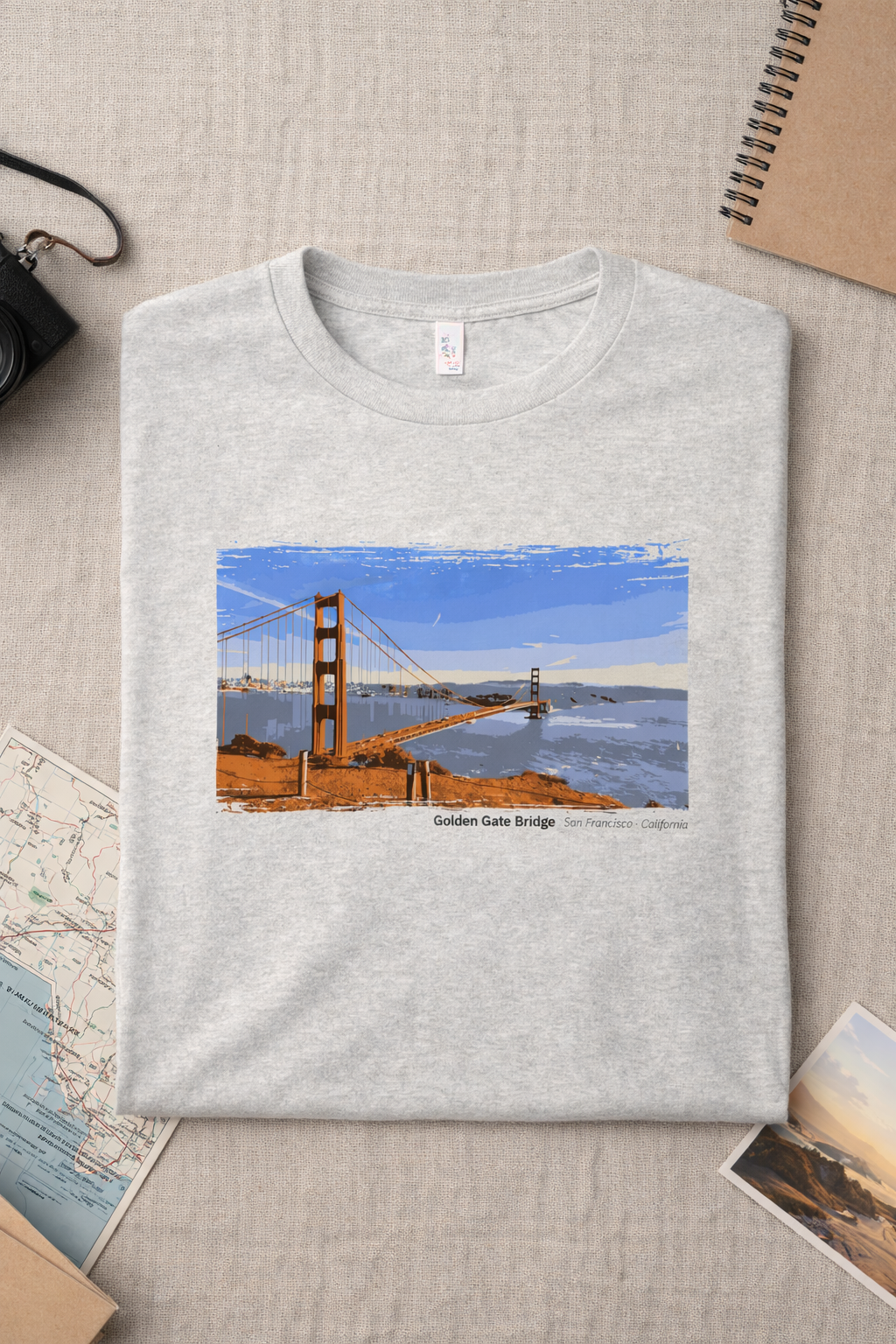 Golden Gate Bridge - Battery Spencer View T-Shirt — Light Colors (12 Options)