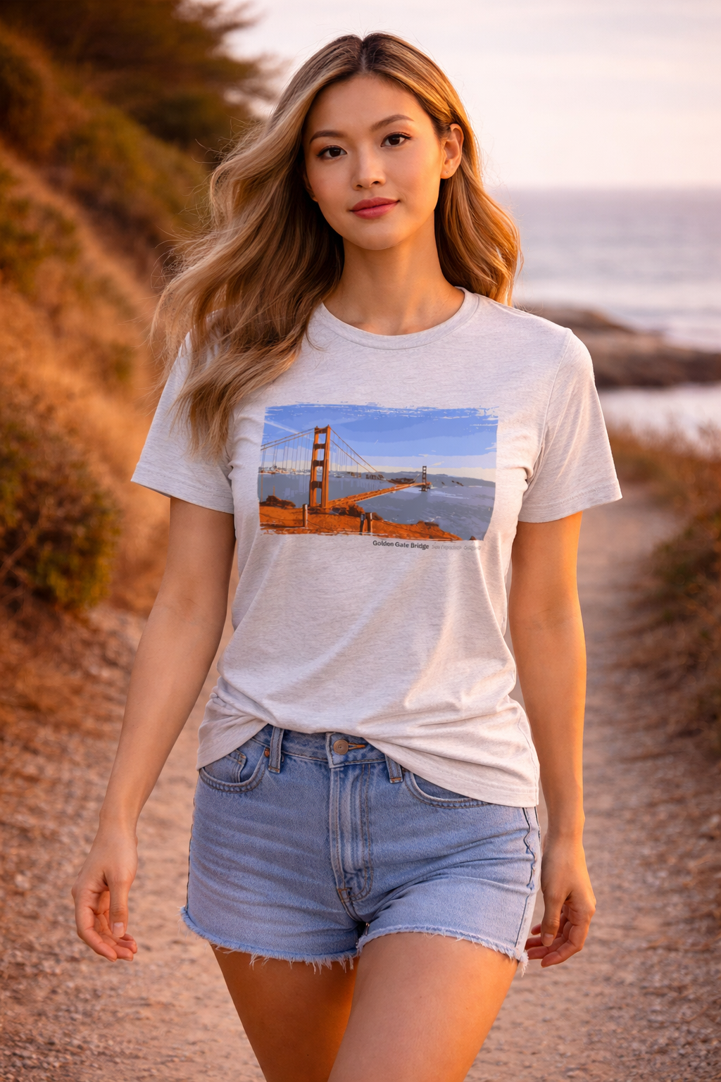 Golden Gate Bridge - Battery Spencer View T-Shirt — Light Colors (12 Options)