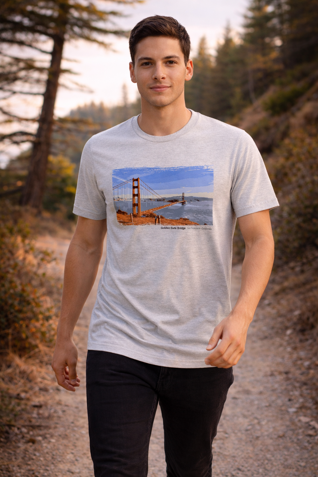 Golden Gate Bridge - Battery Spencer View T-Shirt — Light Colors (12 Options)