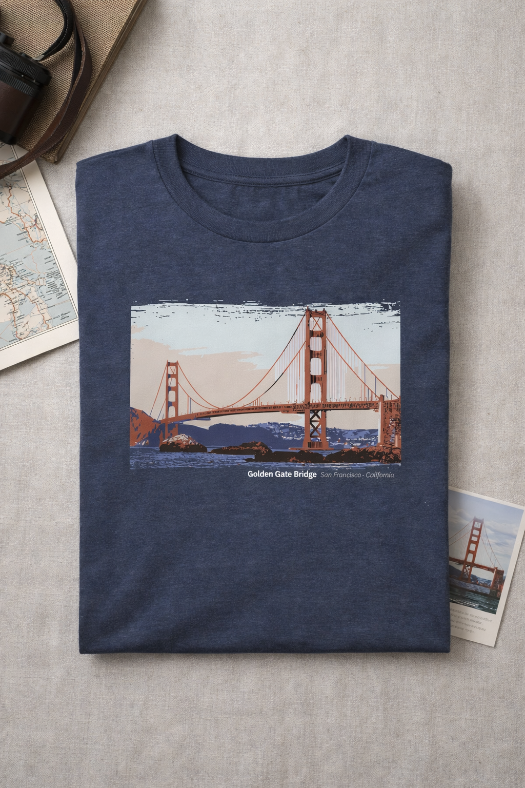 Golden Gate Bridge - Marshall's Beach View T-Shirt  — Dark Colors (12 Options)