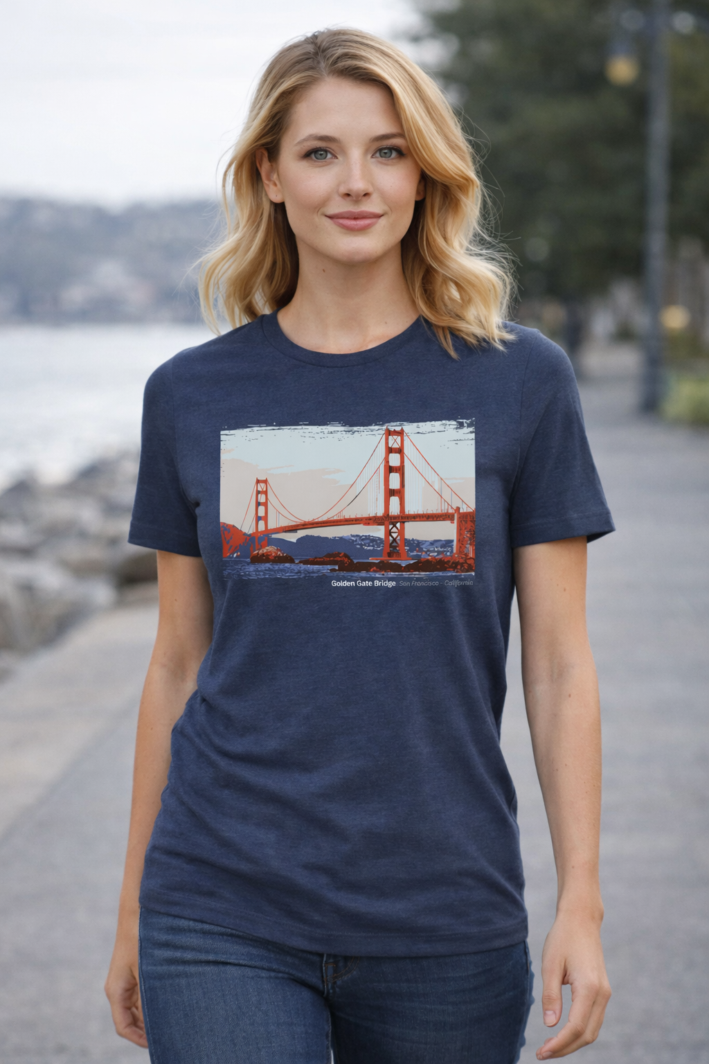 Golden Gate Bridge - Marshall's Beach View T-Shirt  — Dark Colors (12 Options)