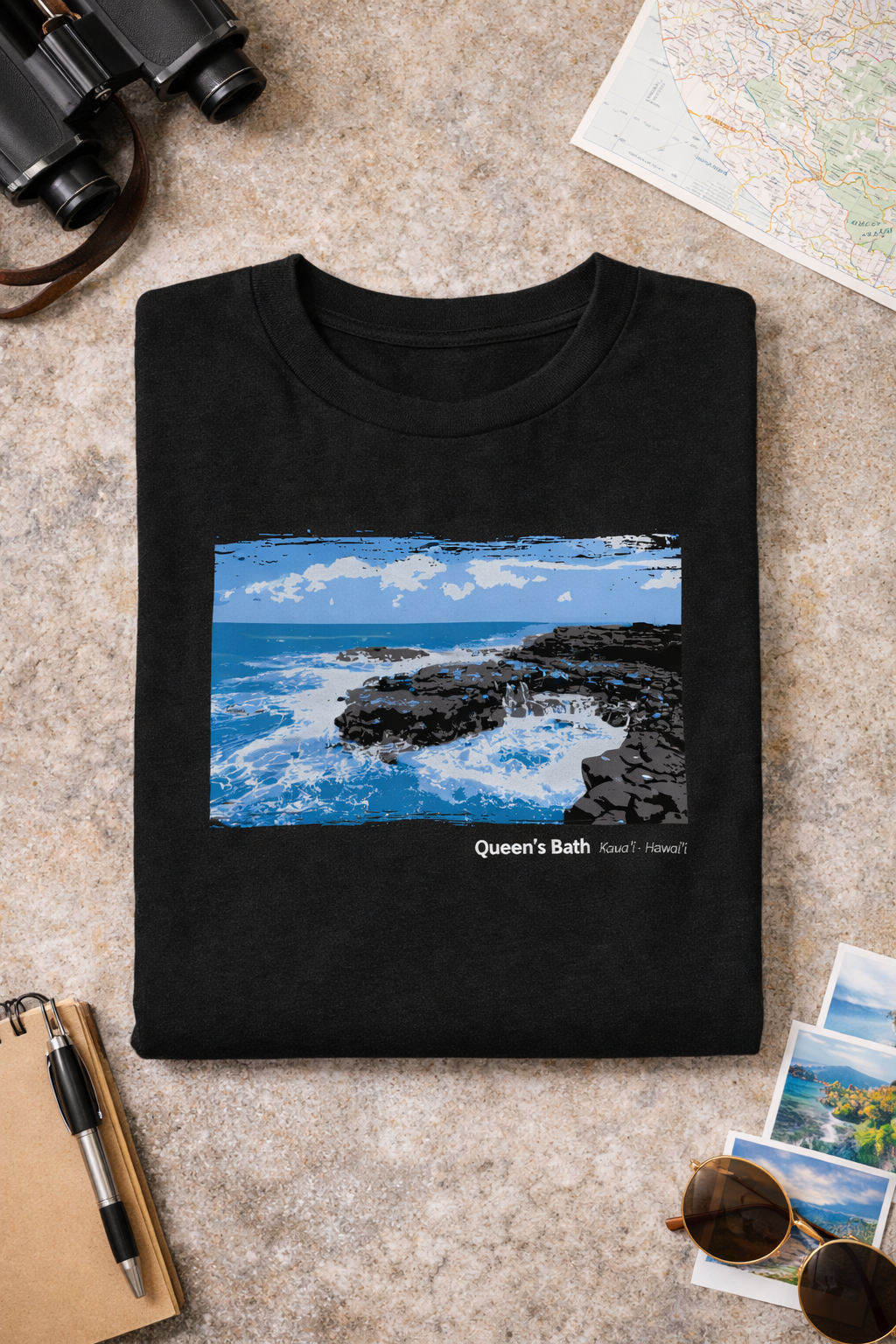 Hawaii Queen's Bath T-Shirt — Dark Colors (12 Options)