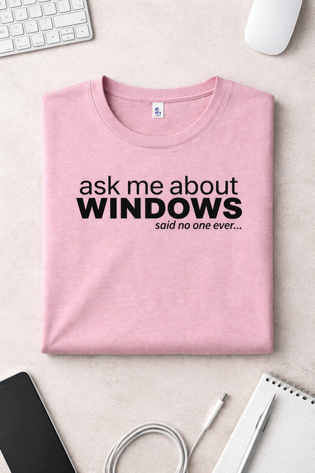 Ask Me About Windows T-Shirt — Light Colors (12 Options)